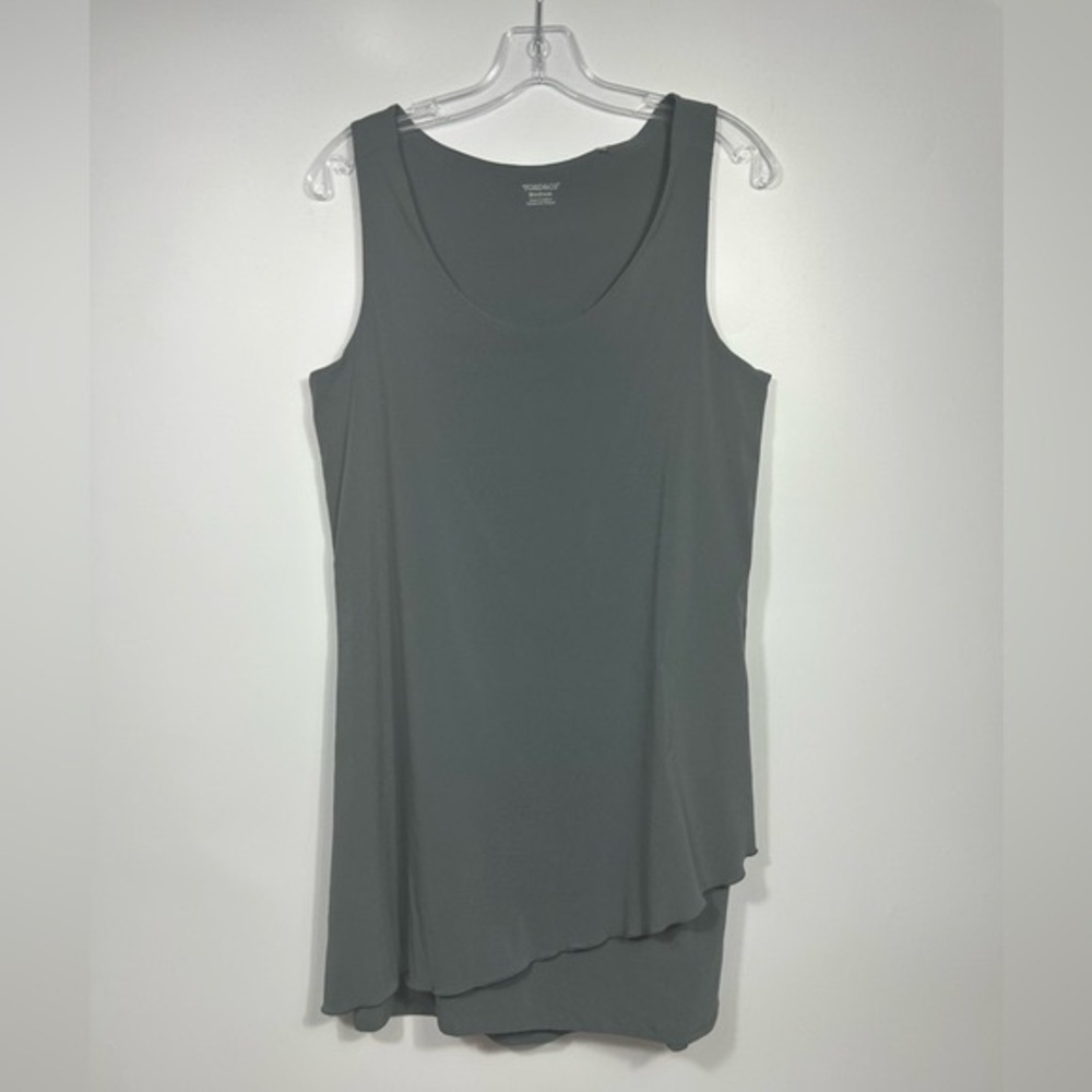 Toad & Co Whirlwind Dress Size M Olive Green Sleeveless Scoop Neck Soft Shift